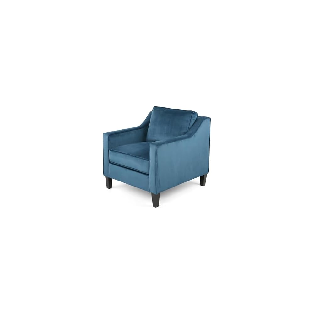 Christopher Knight Home Rachel Contemporary Velvet Club Chair, Blue, Dark Brown
