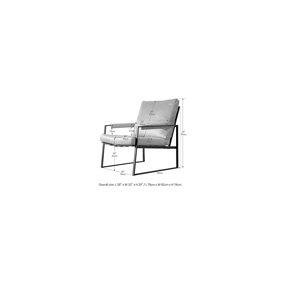 27.54" Modern Relax Single arms Chair with Velvet Cushion (Emerald)