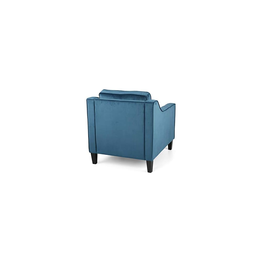 Christopher Knight Home Rachel Contemporary Velvet Club Chair, Blue, Dark Brown