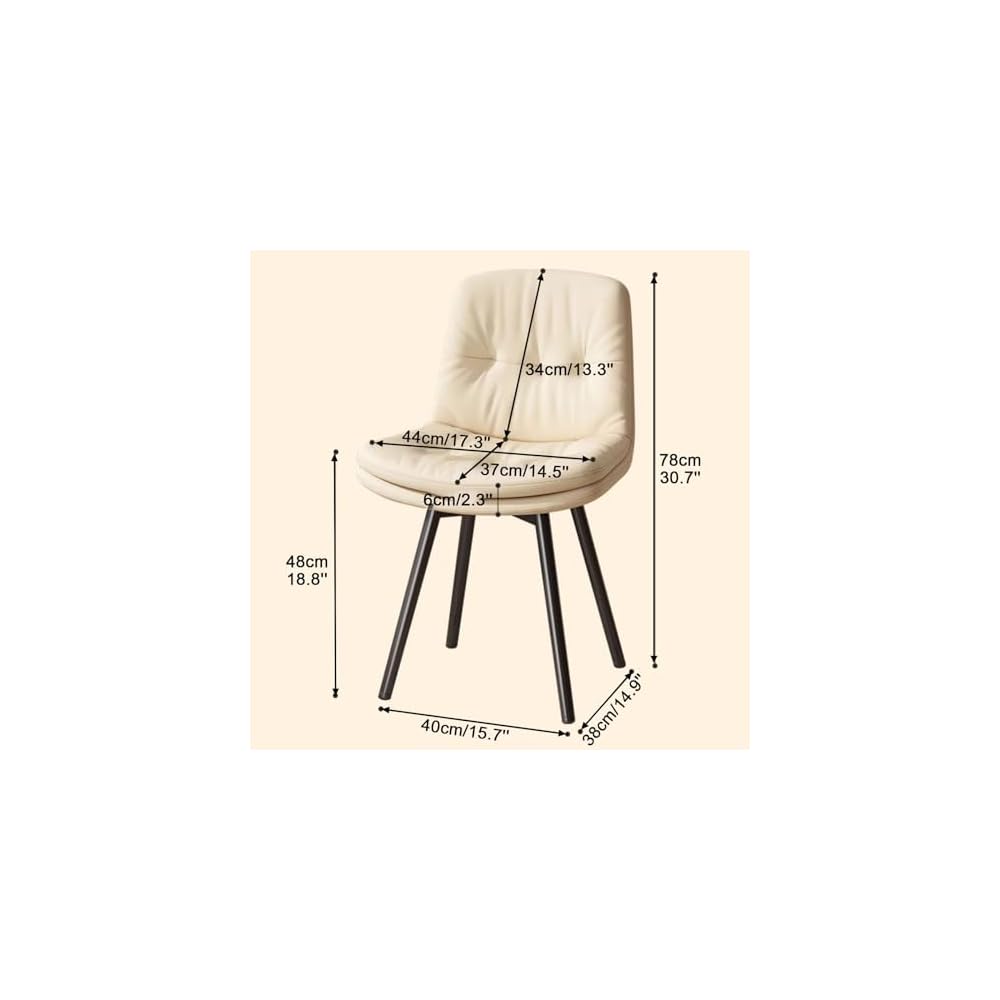Office Chair, Modern Accent Dining Chairs, Vanity Stool Chair, Living Room Chairs with Black Metal Legs, Upholstered Ergonomic Backrest, for Bedroom/Beauty Room (Color : D)