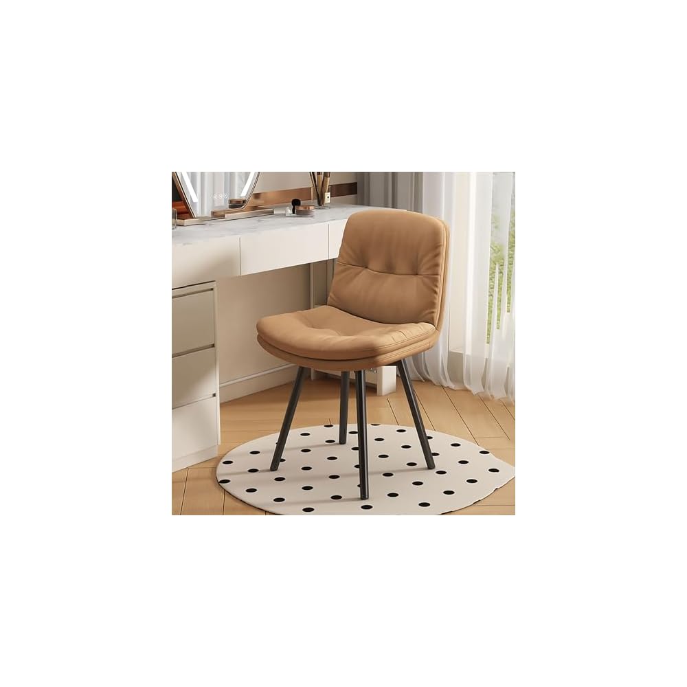 Office Chair, Modern Accent Dining Chairs, Vanity Stool Chair, Living Room Chairs with Black Metal Legs, Upholstered Ergonomic Backrest, for Bedroom/Beauty Room (Color : D)