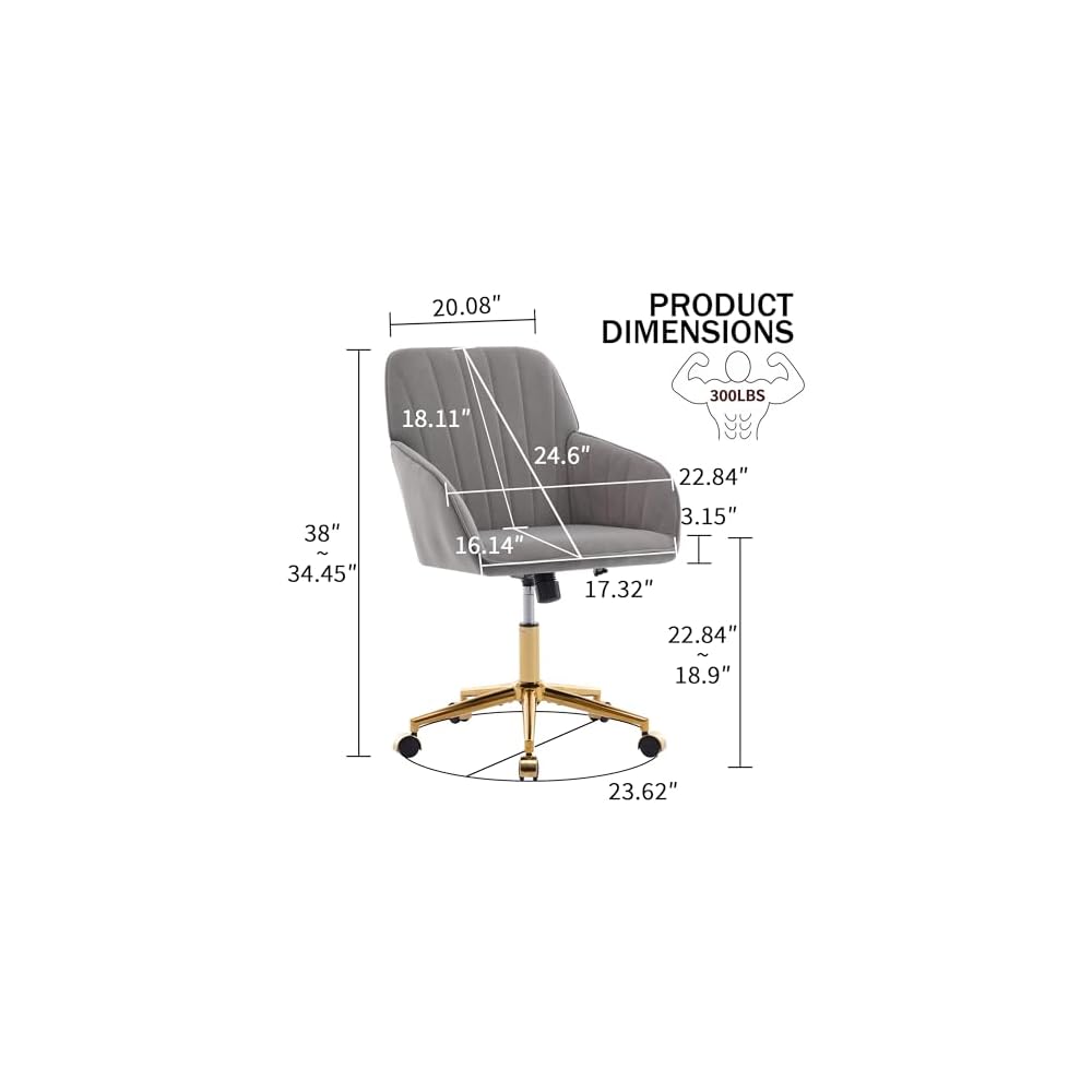 Adjustable Office Chair, Home Bedroom, Ergonomic Swivel Chair, Backrest Seat, Comfortable for Long Sitting BE509