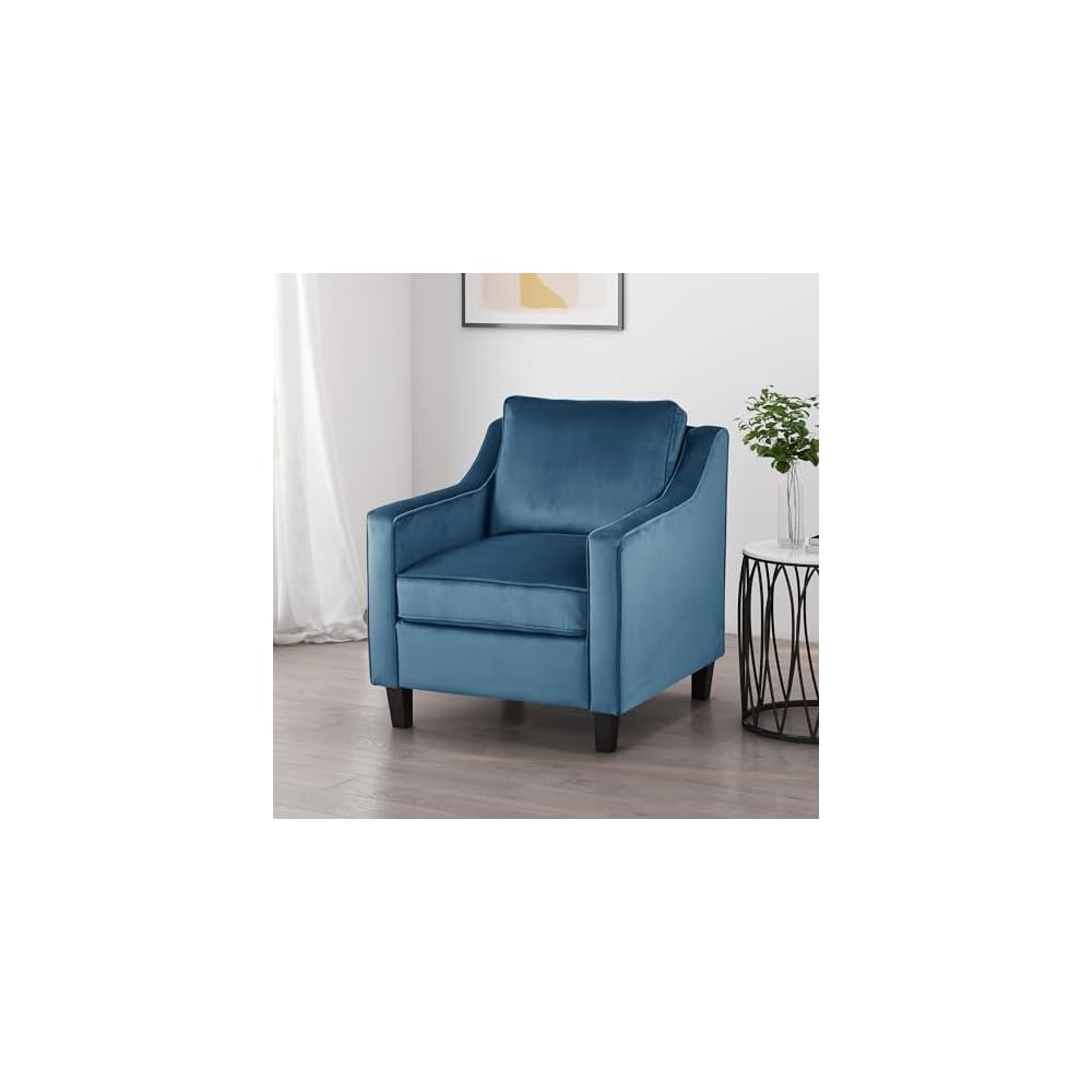 Christopher Knight Home Rachel Contemporary Velvet Club Chair, Blue, Dark Brown