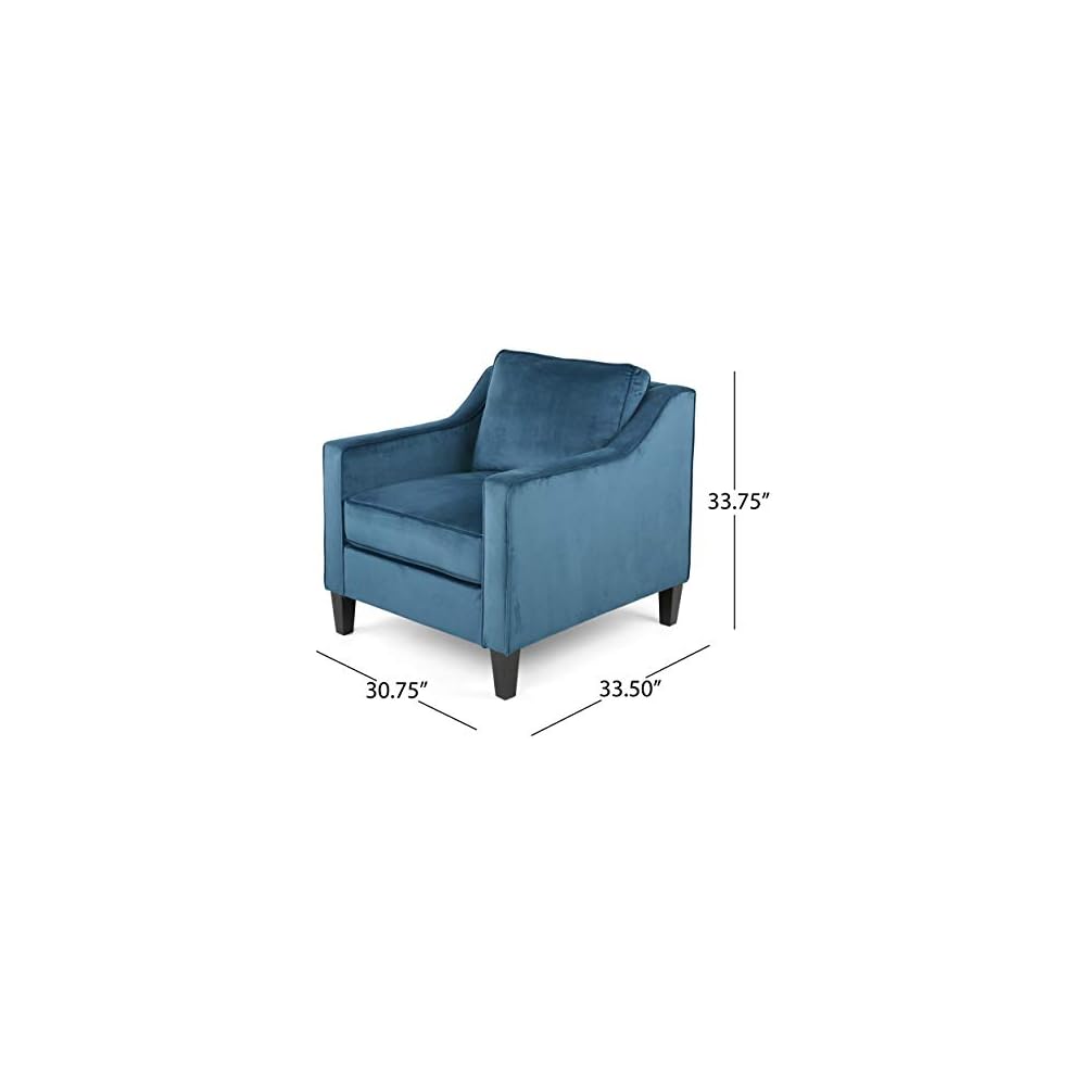 Christopher Knight Home Rachel Contemporary Velvet Club Chair, Blue, Dark Brown