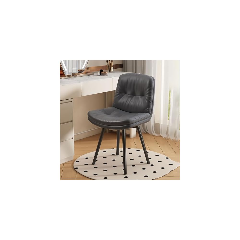 Office Chair, Modern Accent Dining Chairs, Vanity Stool Chair, Living Room Chairs with Black Metal Legs, Upholstered Ergonomic Backrest, for Bedroom/Beauty Room (Color : D)