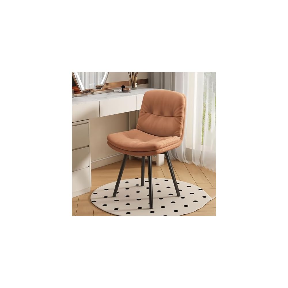 Office Chair, Modern Accent Dining Chairs, Vanity Stool Chair, Living Room Chairs with Black Metal Legs, Upholstered Ergonomic Backrest, for Bedroom/Beauty Room (Color : D)