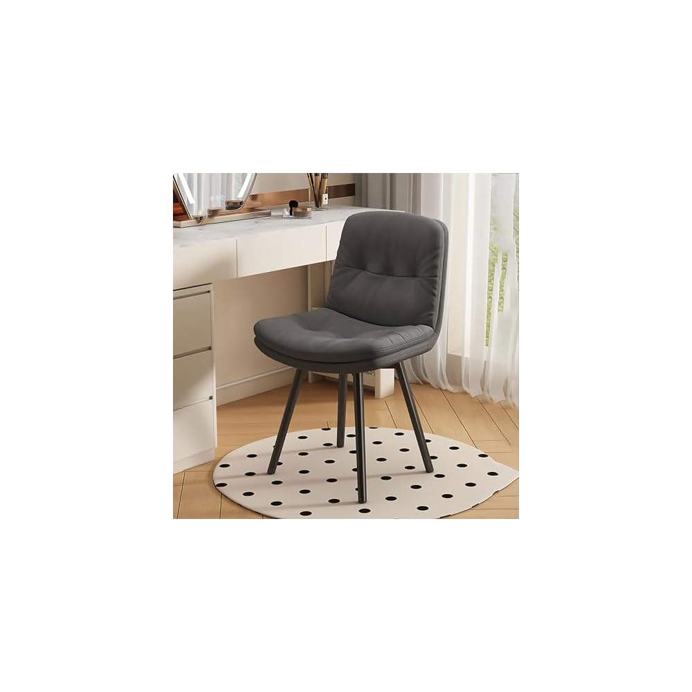 Office Chair, Modern Accent Dining Chairs, Vanity Stool Chair, Living Room Chairs with Black Metal Legs, Upholstered Ergonomic Backrest, for Bedroom/Beauty Room (Color : D)