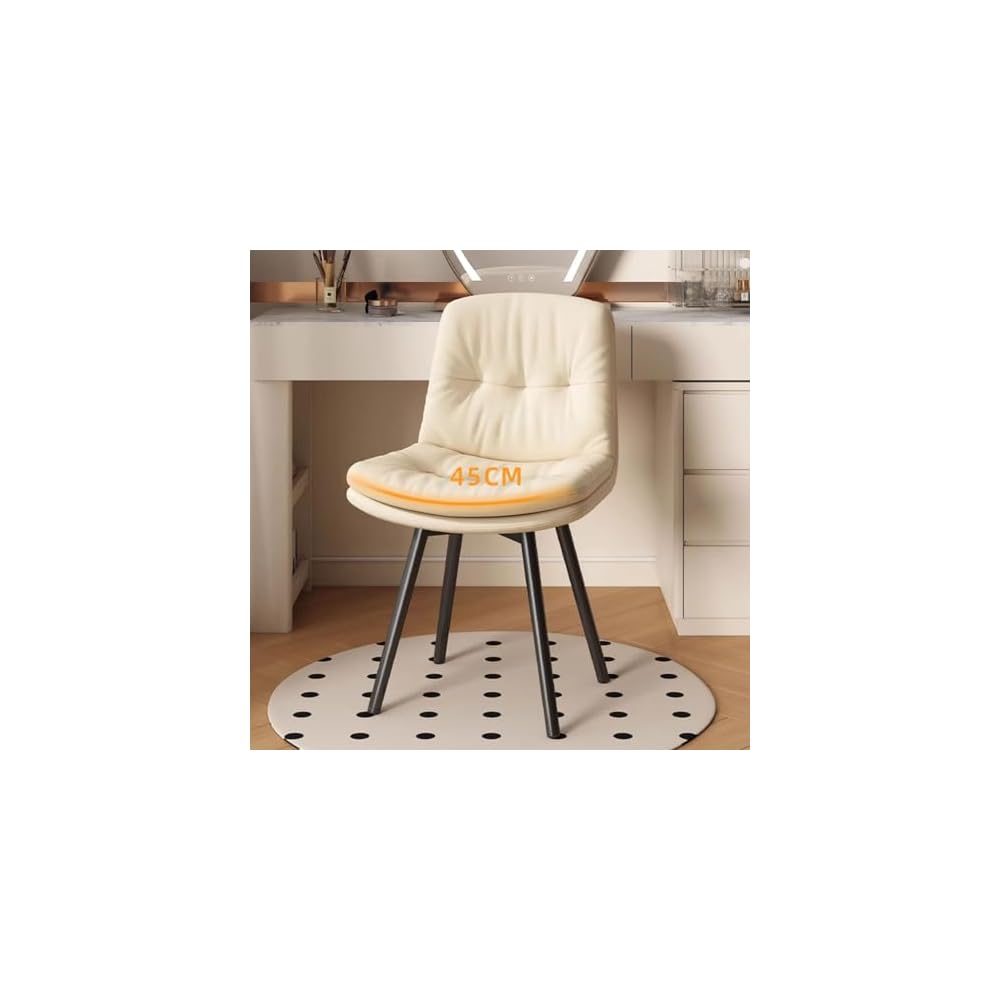 Office Chair, Modern Accent Dining Chairs, Vanity Stool Chair, Living Room Chairs with Black Metal Legs, Upholstered Ergonomic Backrest, for Bedroom/Beauty Room (Color : D)