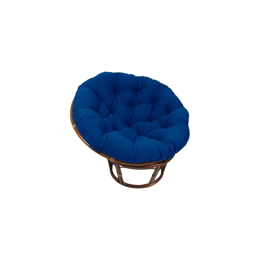 Blazing Needles Solid Twill Papasan Chair Cushion, 52" x 6" x 52", Indigo