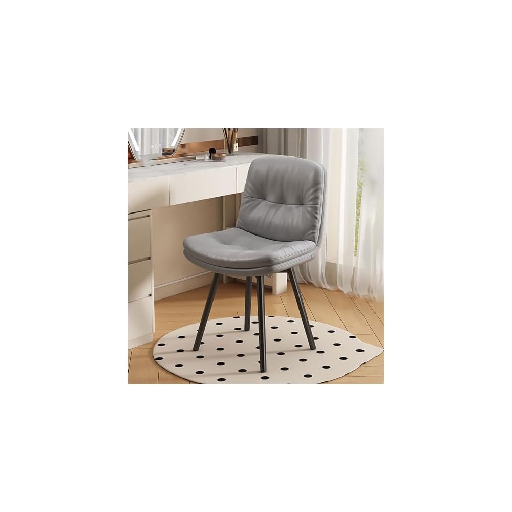 Office Chair, Modern Accent Dining Chairs, Vanity Stool Chair, Living Room Chairs with Black Metal Legs, Upholstered Ergonomic Backrest, for Bedroom/Beauty Room (Color : D)