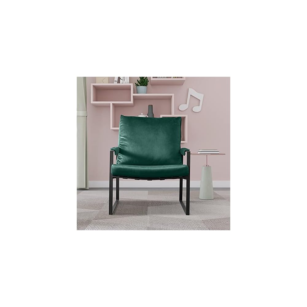 27.54" Modern Relax Single arms Chair with Velvet Cushion (Emerald)