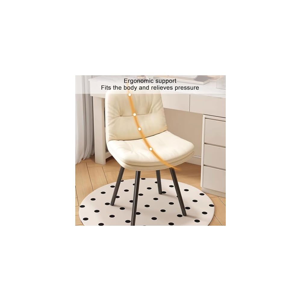 Office Chair, Modern Accent Dining Chairs, Vanity Stool Chair, Living Room Chairs with Black Metal Legs, Upholstered Ergonomic Backrest, for Bedroom/Beauty Room (Color : D)