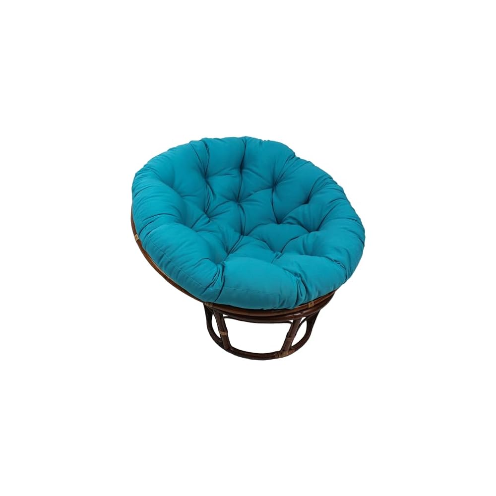Blazing Needles Solid Twill Papasan Chair Cushion, 52" x 6" x 52", Indigo