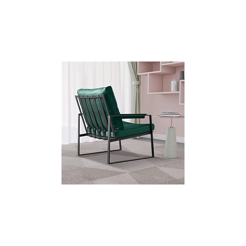 27.54" Modern Relax Single arms Chair with Velvet Cushion (Emerald)