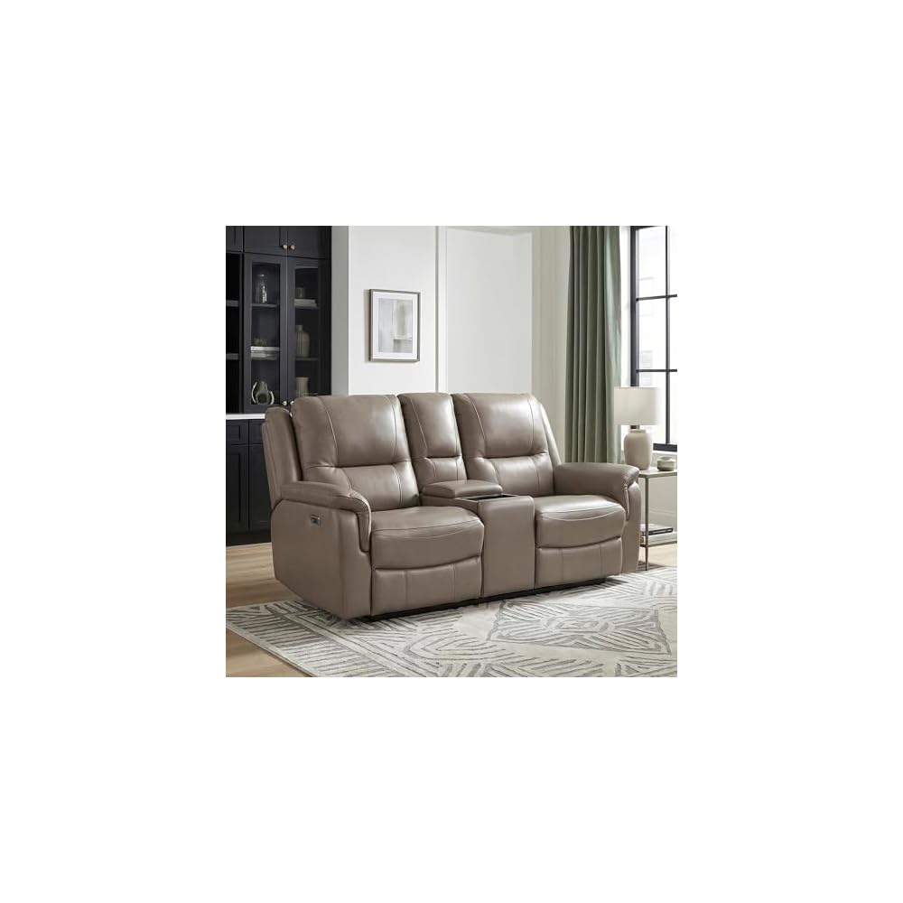 Lexicon Top Grain Leather Match Power Reclining Chair, Russet