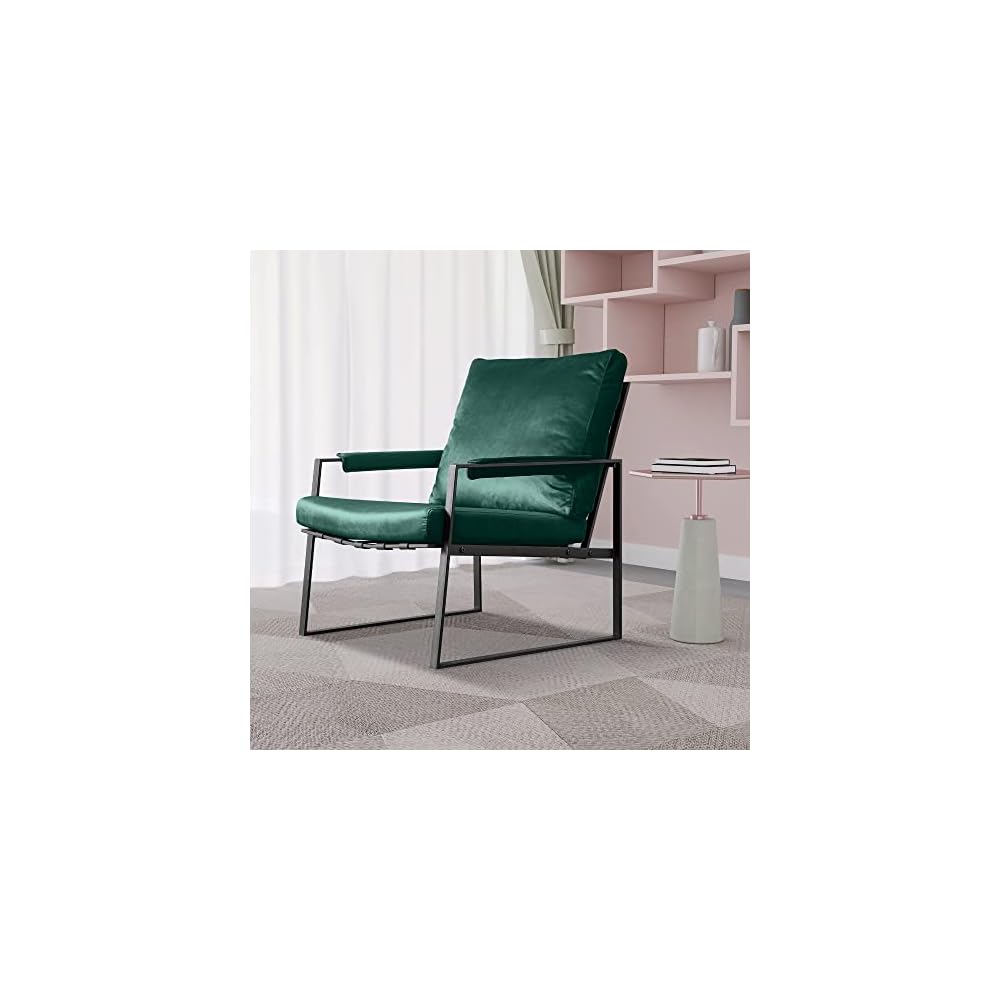 27.54" Modern Relax Single arms Chair with Velvet Cushion (Emerald)
