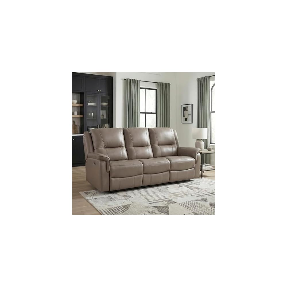 Lexicon Top Grain Leather Match Power Reclining Chair, Russet
