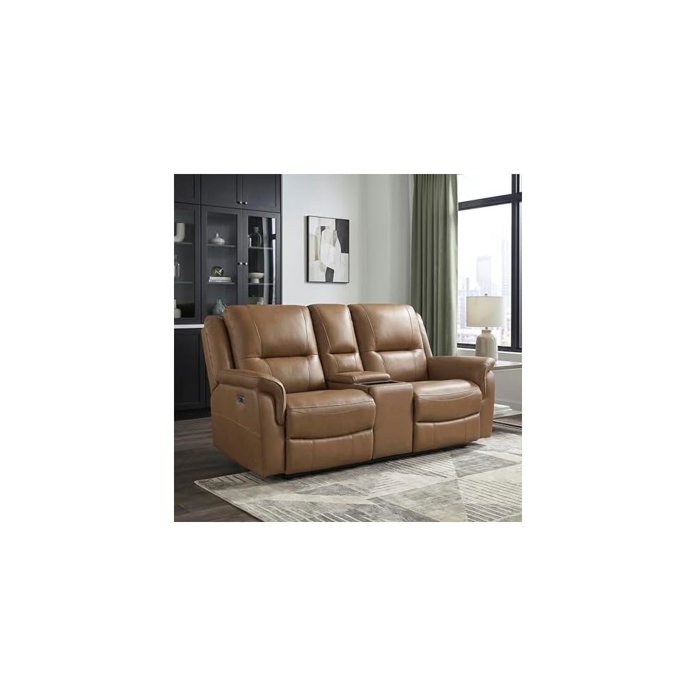 Lexicon Top Grain Leather Match Power Reclining Chair, Russet