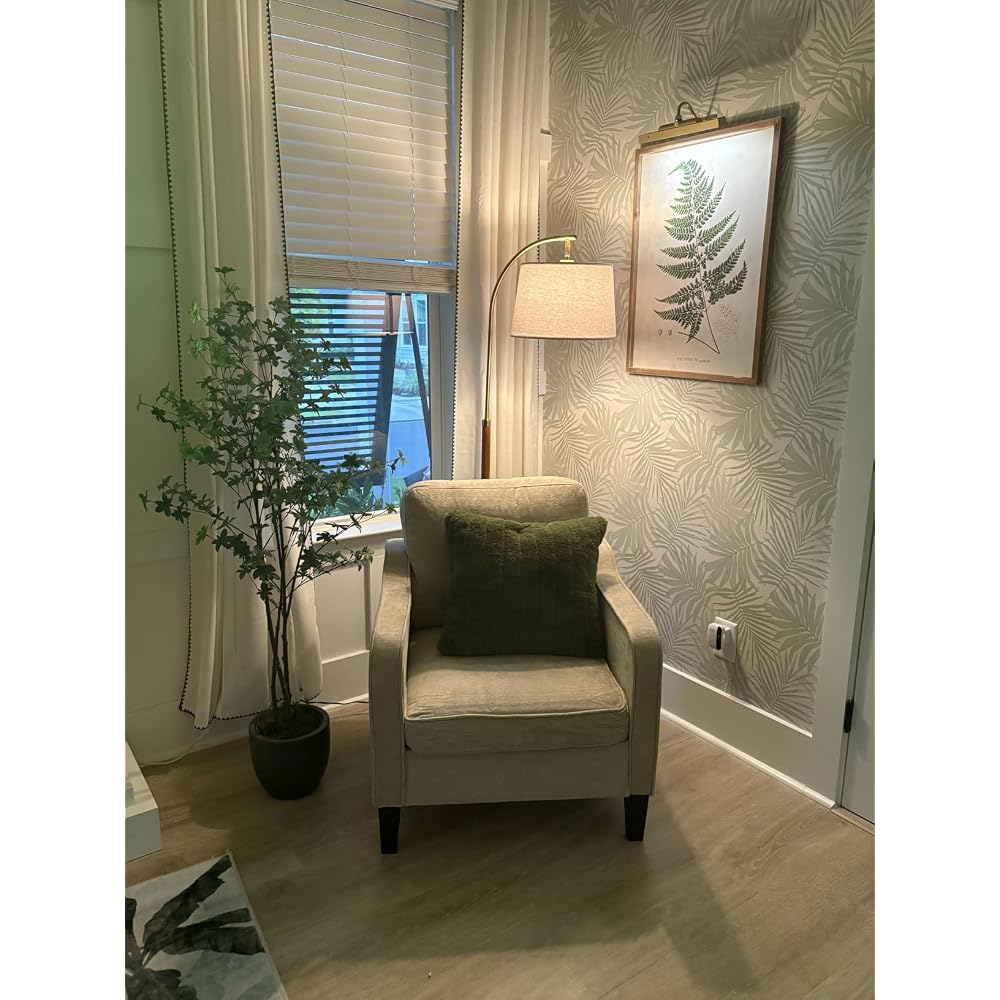 Accent Chair for Living Room, Mid Century Modern Reading Chair for Bedroom, Upholstered Armchair with Side Pockets, Comfy Single Sofa Side Chair for Office, Apartment, Small Room, Dark Grey
