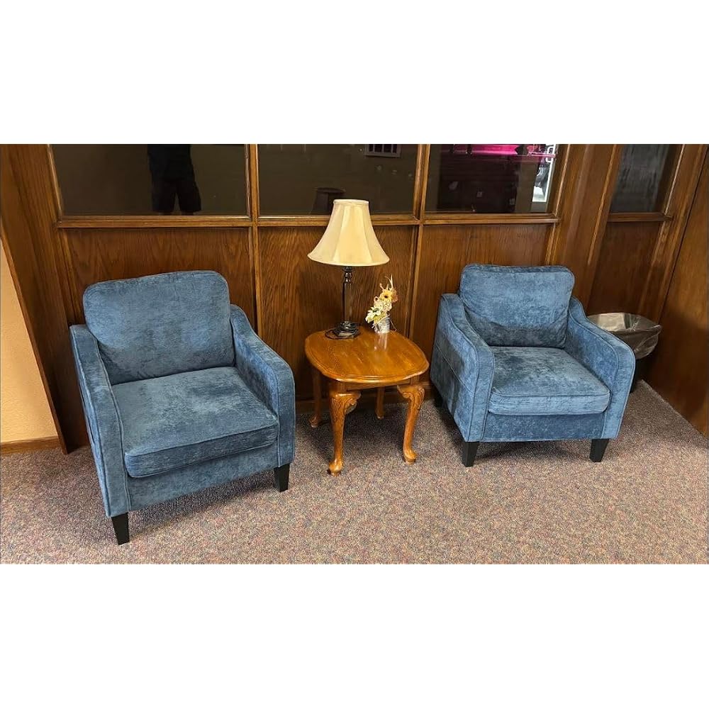 Accent Chair for Living Room, Mid Century Modern Reading Chair for Bedroom, Upholstered Armchair with Side Pockets, Comfy Single Sofa Side Chair for Office, Apartment, Small Room, Dark Grey