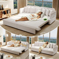 KEIKI 81.8" Oversized Sleeper Sofa Couch, 3-in-1 Pull Out Bed with Bluetooth Speakers, USB Charging Ports, Deep Cushions & Plush Pillows for Living Room Movie Nights & Overnight Guests